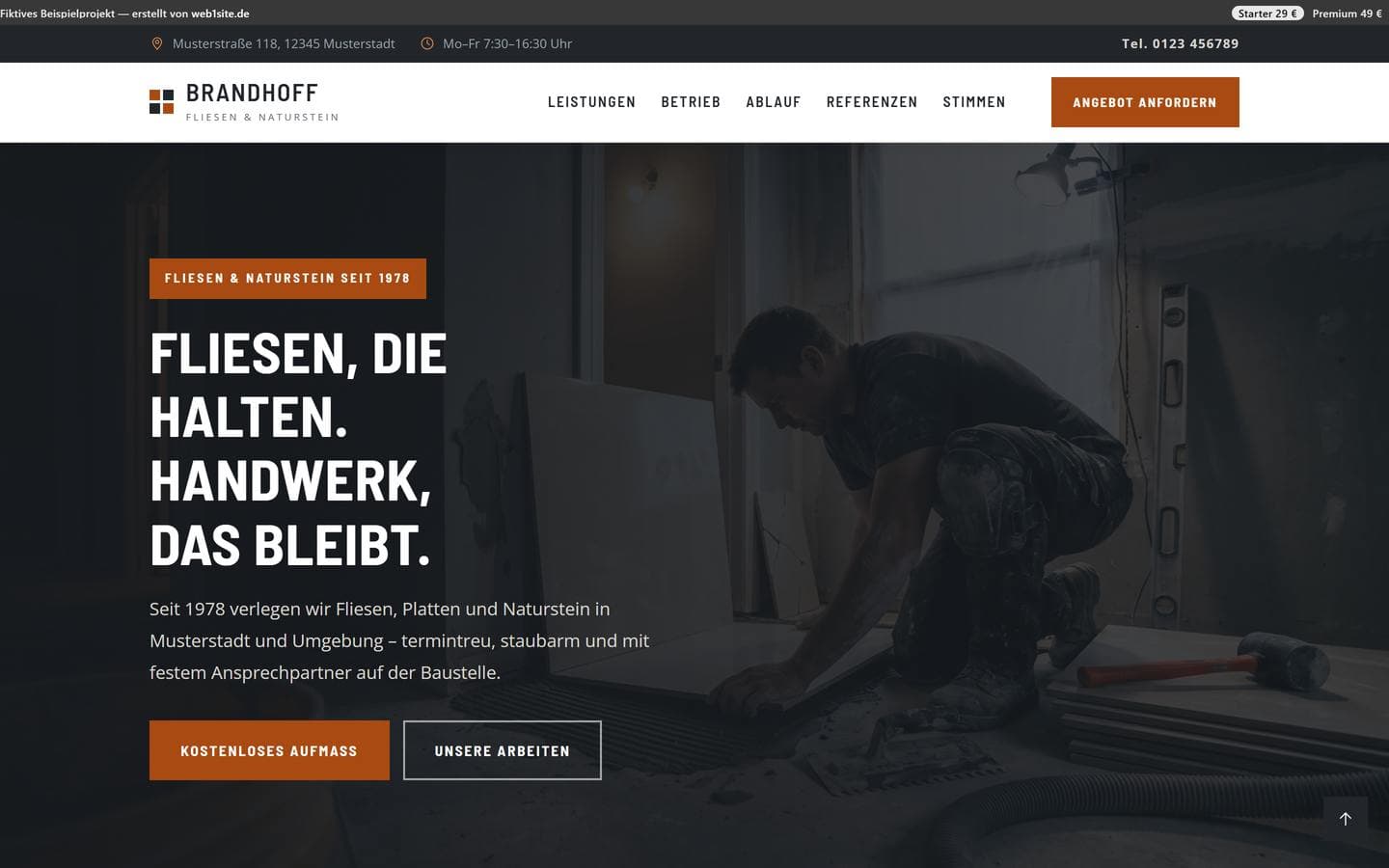 Startseite von Fliesen Brandhoff