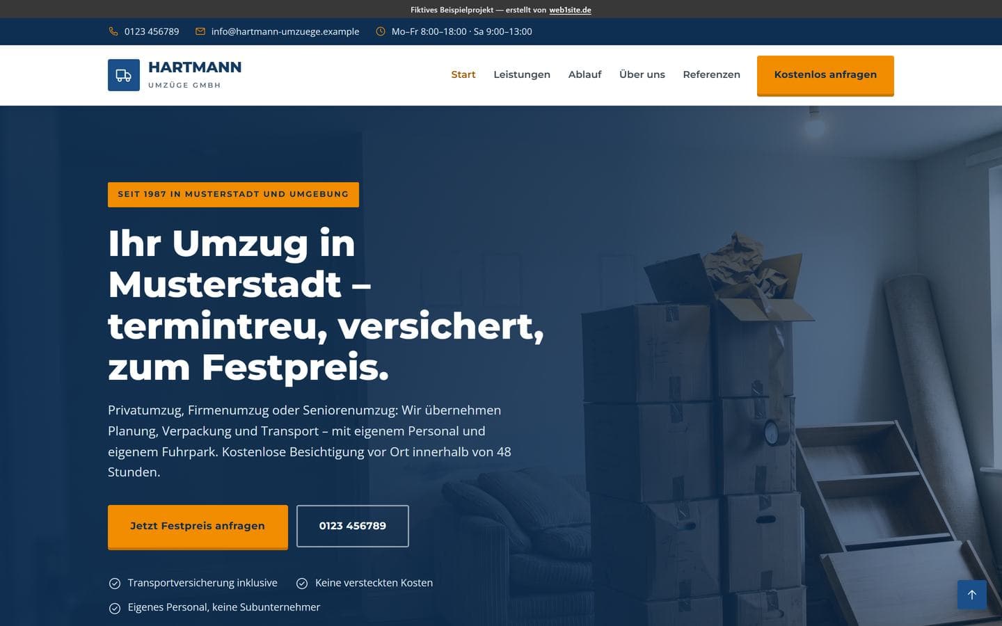 Startseite von Hartmann Umzüge