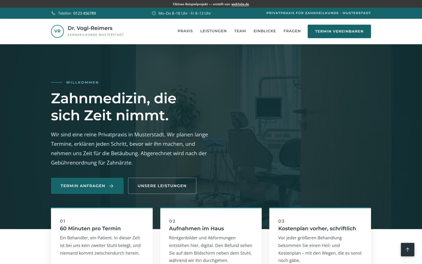Startseite von Zahnarztpraxis Dr. Vogl-Reimers